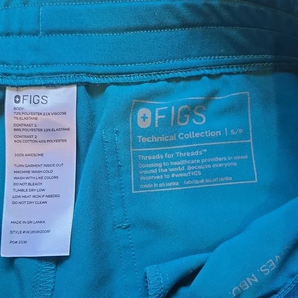 Figs Teal Technical Collection Pants - Picture 3 of 4